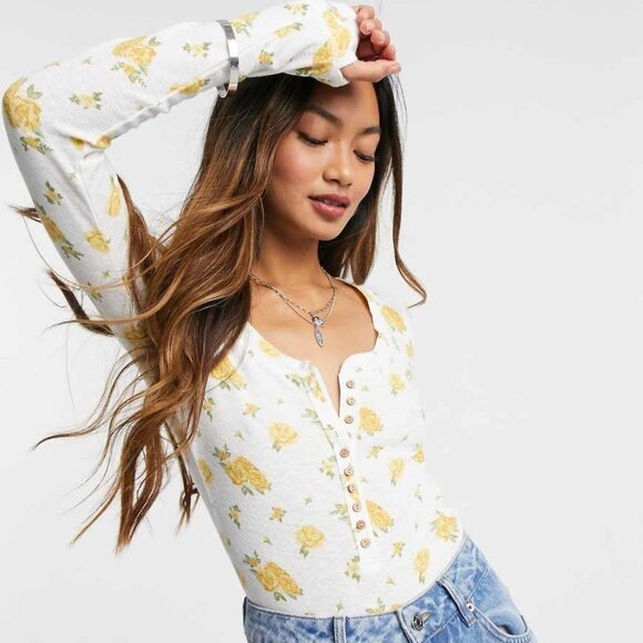 Free People Tops - NWOT Free People Dylan Thermal Bodysuit Size XS